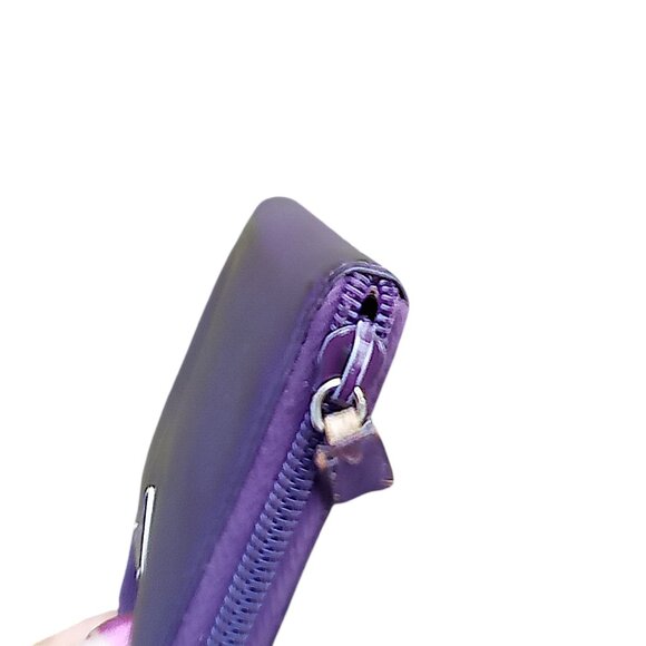 Prada Purple Leather Full Size Zip Wallet with COA - Picture 6 of 10